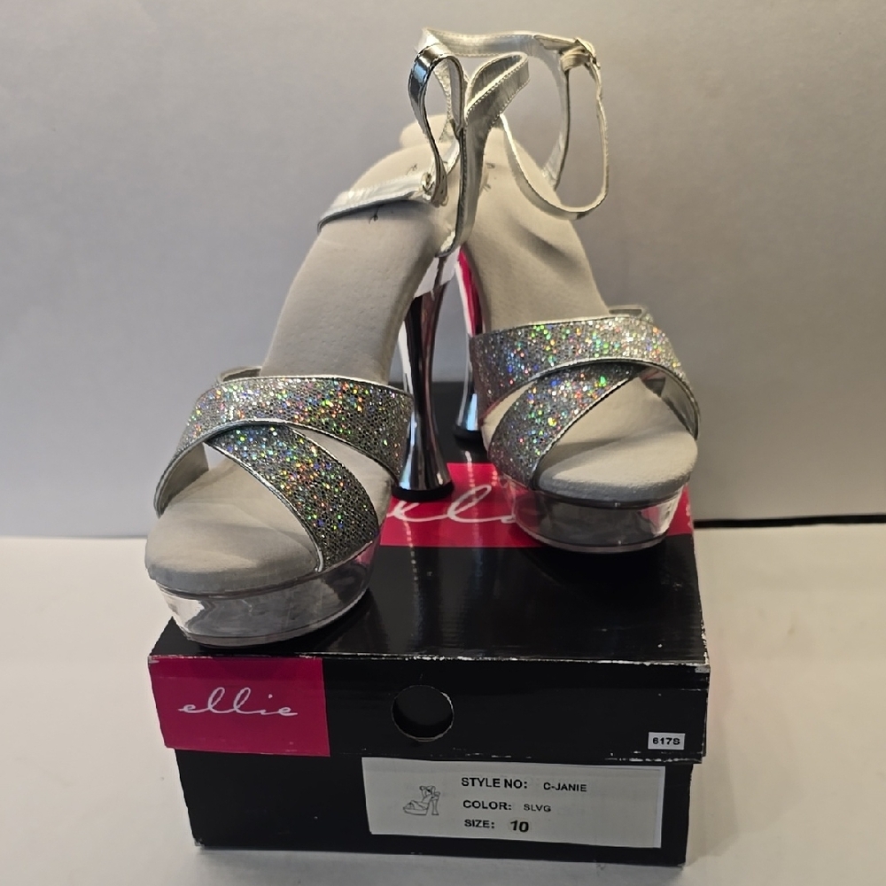 Ellie Silver Glitter Women's Heels